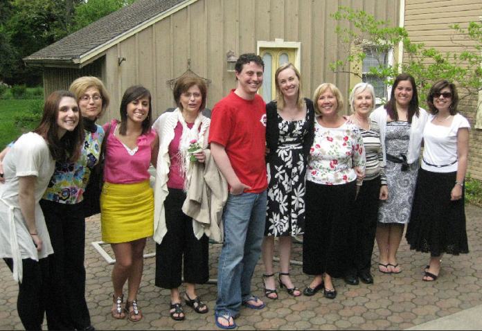 The women in Nick's Family (plus Nick)